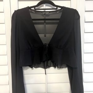 Front Tie Bell Sleeve Top!